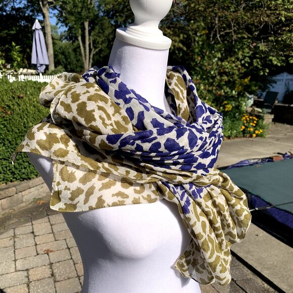 Vtg Square Animal Print Scarf - Picture 1 of 10